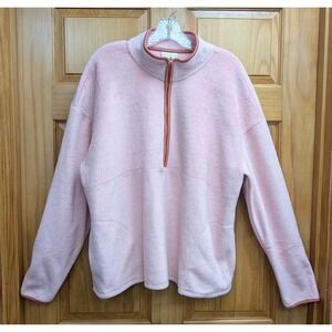 Wonderly Studio Women's XL Active Wear Jacket Top 1/2 Zip Peach Fleece Pockets